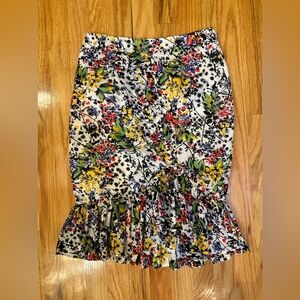 Edme & Esyllte cream black and primary color led floral cinched pencil skirt